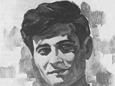 Mahmoud Darwish, portrait by Palestinian artist, Ismail Shammout (1971).