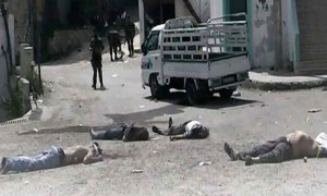 a scene from the sectarian massacre in al-Bayda, May 2013
